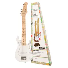 EPIC - Pack Guitarra Eléctrica Niños Con Amplificador Blanca 2W