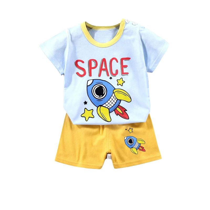KIVARA - Conjunto Short y Polera Algodon Verano Niño Space