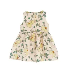 KIVARA - Vestido Niña Sin Mangas Algodon Verano Estampado Ramitas