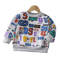 Poleron Infantil Algodon Diseño Numeros Gris