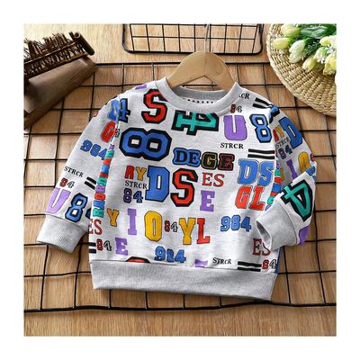 Imagen 2 del producto Poleron Infantil Algodon Diseño Numeros Gris