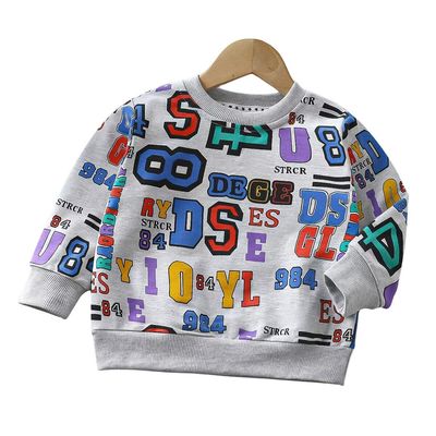 Imagen 1 del producto Poleron Infantil Algodon Diseño Numeros Gris