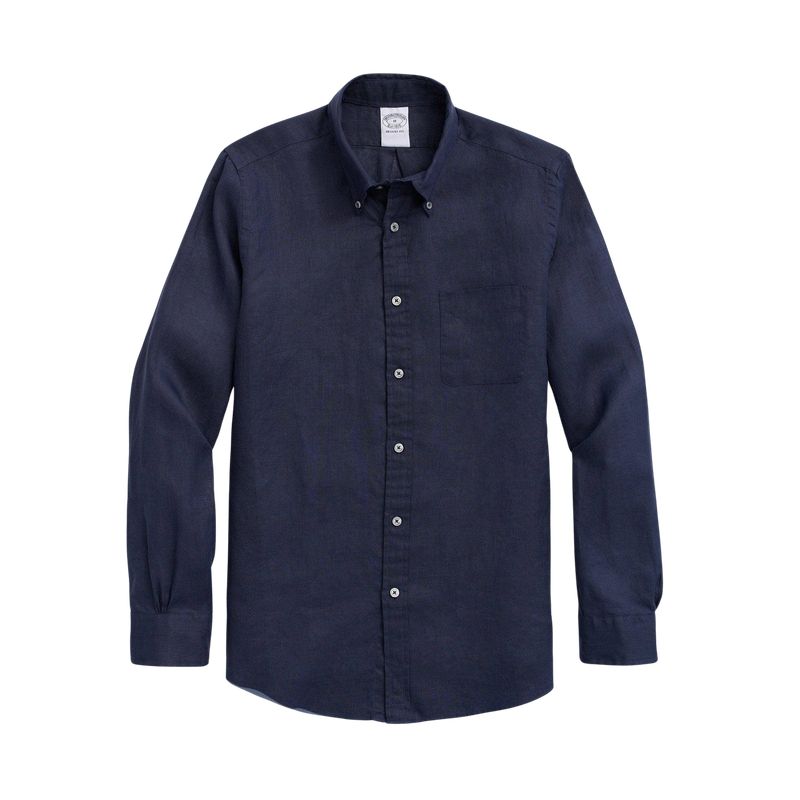 BROOKS BROTHERS - Camisa Irish Linen Sport Shirt Azul