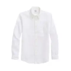 BROOKS BROTHERS - Camisa Irish Linen Sport Shirt Blanco