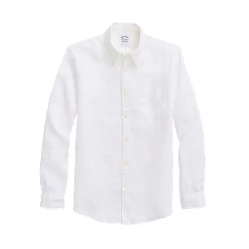 BROOKS BROTHERS - Camisa Irish Linen Sport Shirt Blanco_.