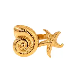 GENERICO - Anillo Ajustable OCEANO enchape oro 18k