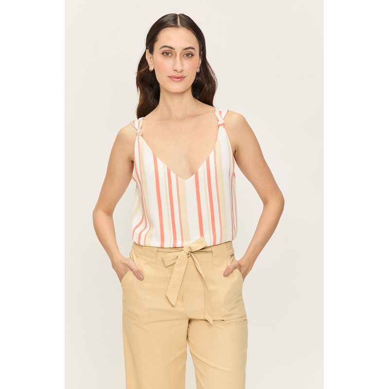 ASH - Blusa Sin Mangas Crudo Mujer Ash