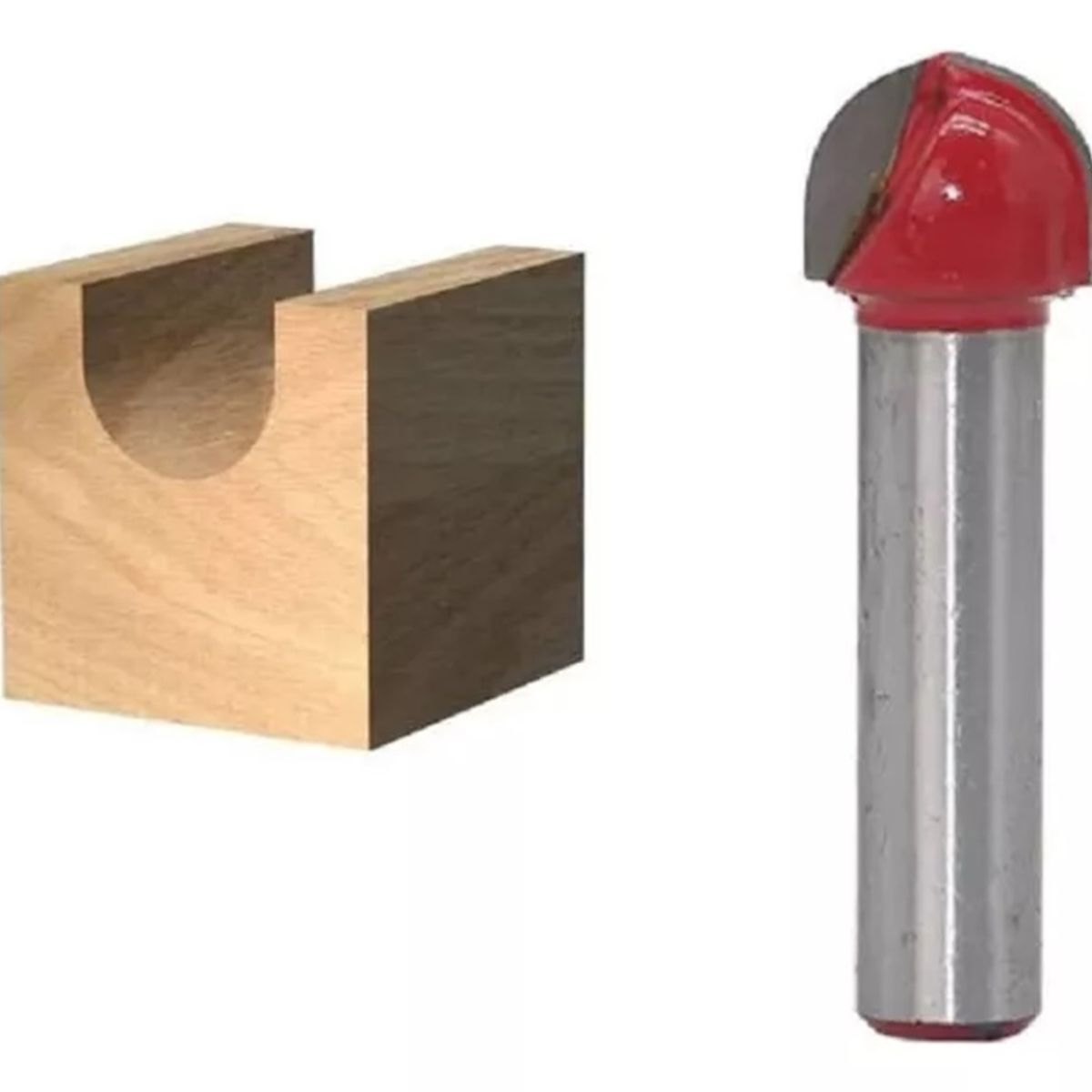 GENERICO - Fresa Madera Media Caña Vástago ½ X ¼ 1pcs