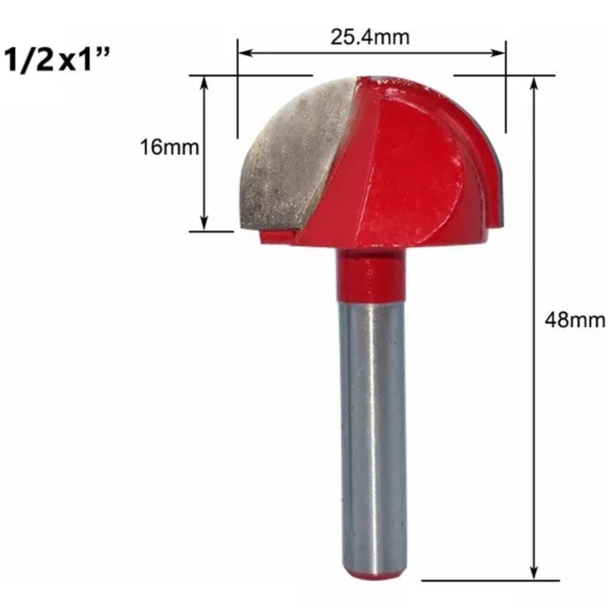 GENERICO - Fresa Madera Media Caña Vástago ½ X 1 1 pcs