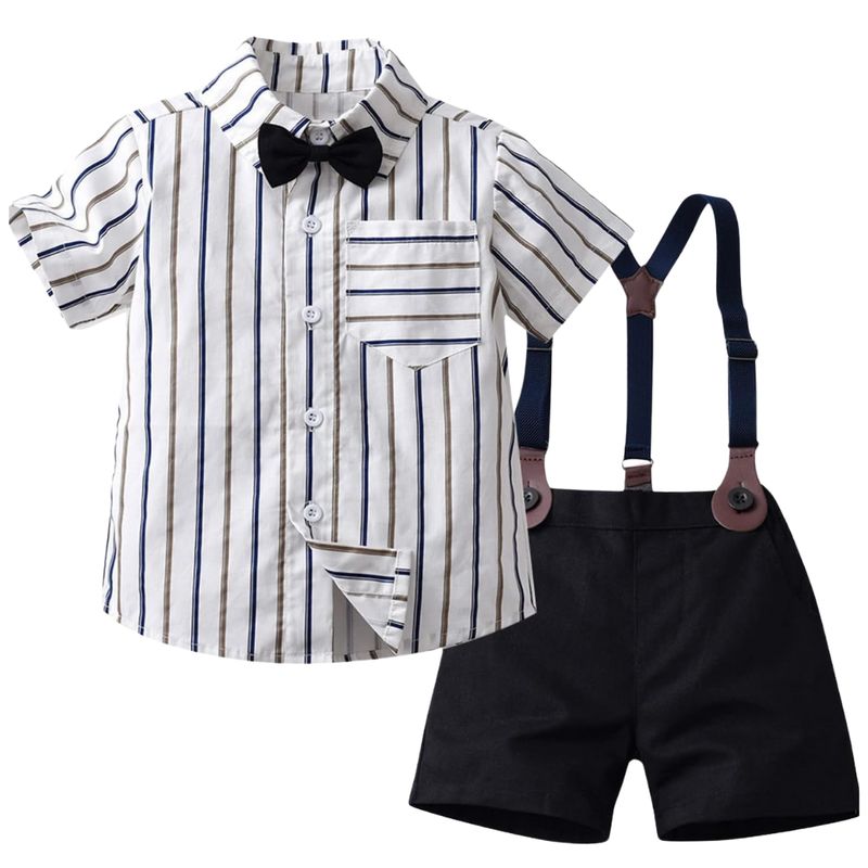 JUMP KIDS - Conjunto de vestir con corbatín y pantalón corto 9 meses a 5 años