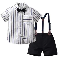 JUMP KIDS - Conjunto de vestir con corbatín y pantalón corto 9 meses a 5 años