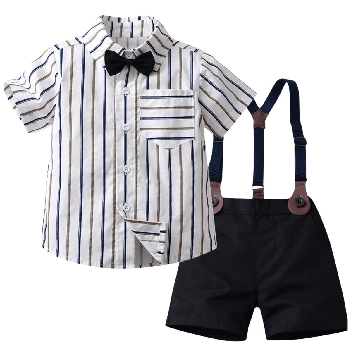 JUMP KIDS - Conjunto de vestir con corbatín y pantalón corto 9 meses a 5 años