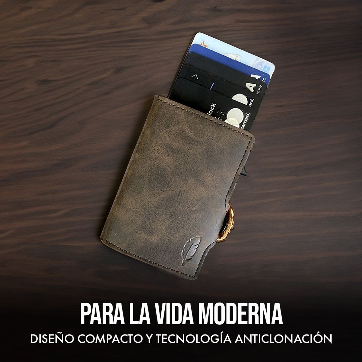 PARDAL - Billetera Inteligente con tarjetero anticlonación Dark Brown - Pardal