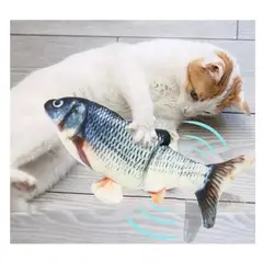 GENERICO - Pescado de tela con movimiento para gatos carga USB