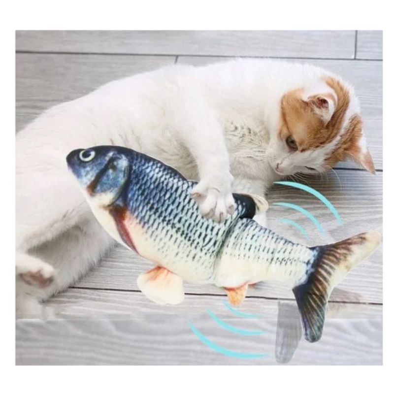GENERICO - Pescado de tela con movimiento para gatos