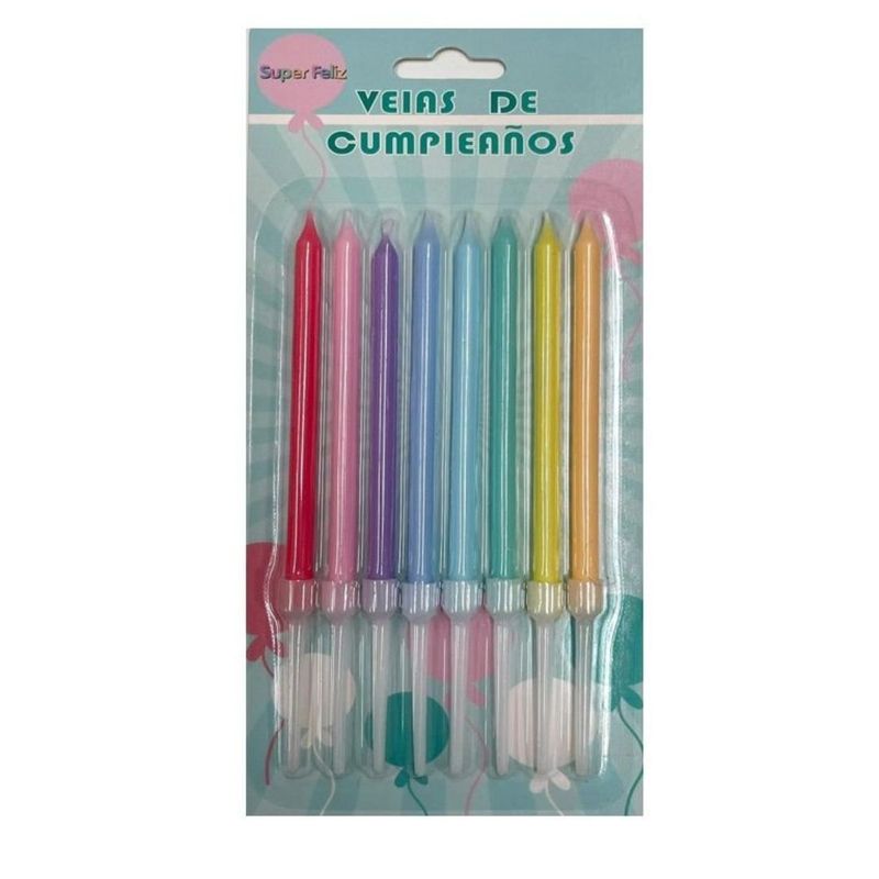GENERICO - Velas De Cumpleaños Multicolor