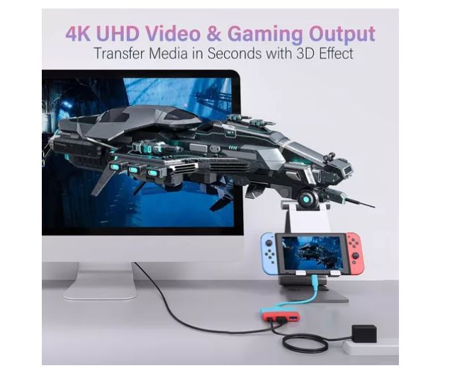 GENERICO Base De Conexión Para Nintendo Switch Tv Hdmi Y Usb 3.0