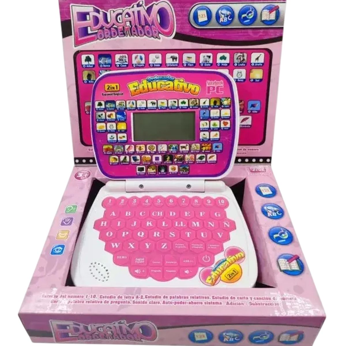 GENERICO - Mini Ordenador Didáctico Educativo Rosado