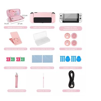 Imagen 2 del producto Estuche Protector Sakura Para Nintendo Switch Oled 23 En 1