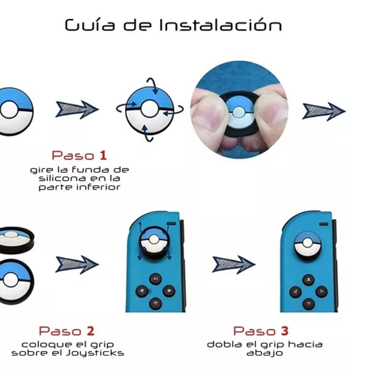 GENERICO - X4 Protectores Joycon Thumb Grips Silicon Nintendo Switch