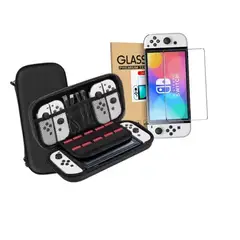 GENERICO - Estuche Protector Duro + Lamina Mica Nintendo Switch Oled H9