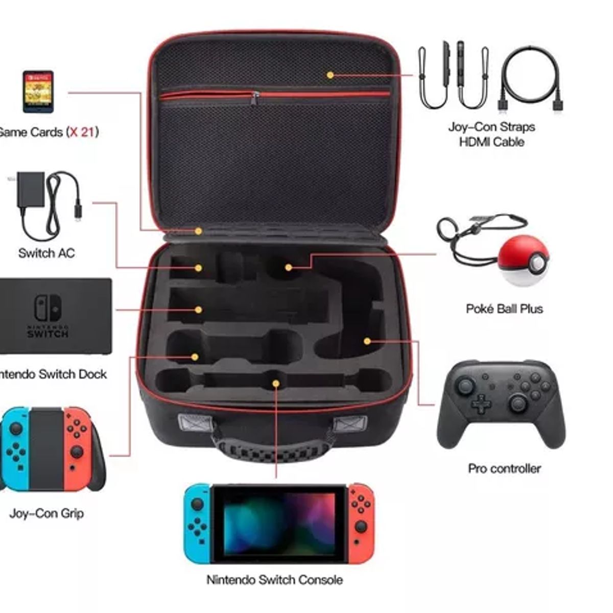 GENERICO - Estuche Rígido Para Nintendo Switch Funda De Viaje