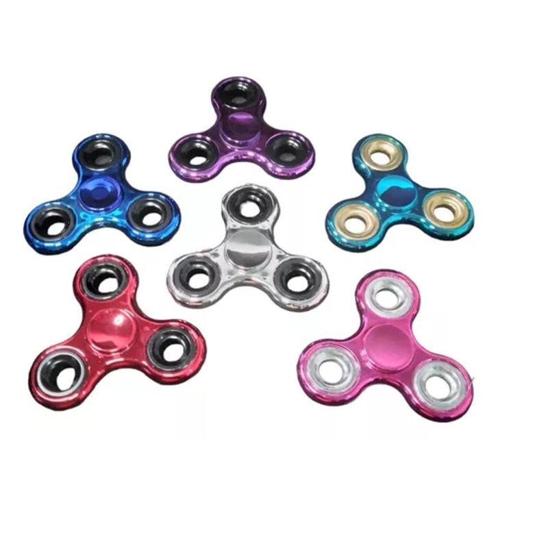 GENERICO - Pack X6 Fidget Spinner Anti Estrés Spinner Metalicos Tecno B