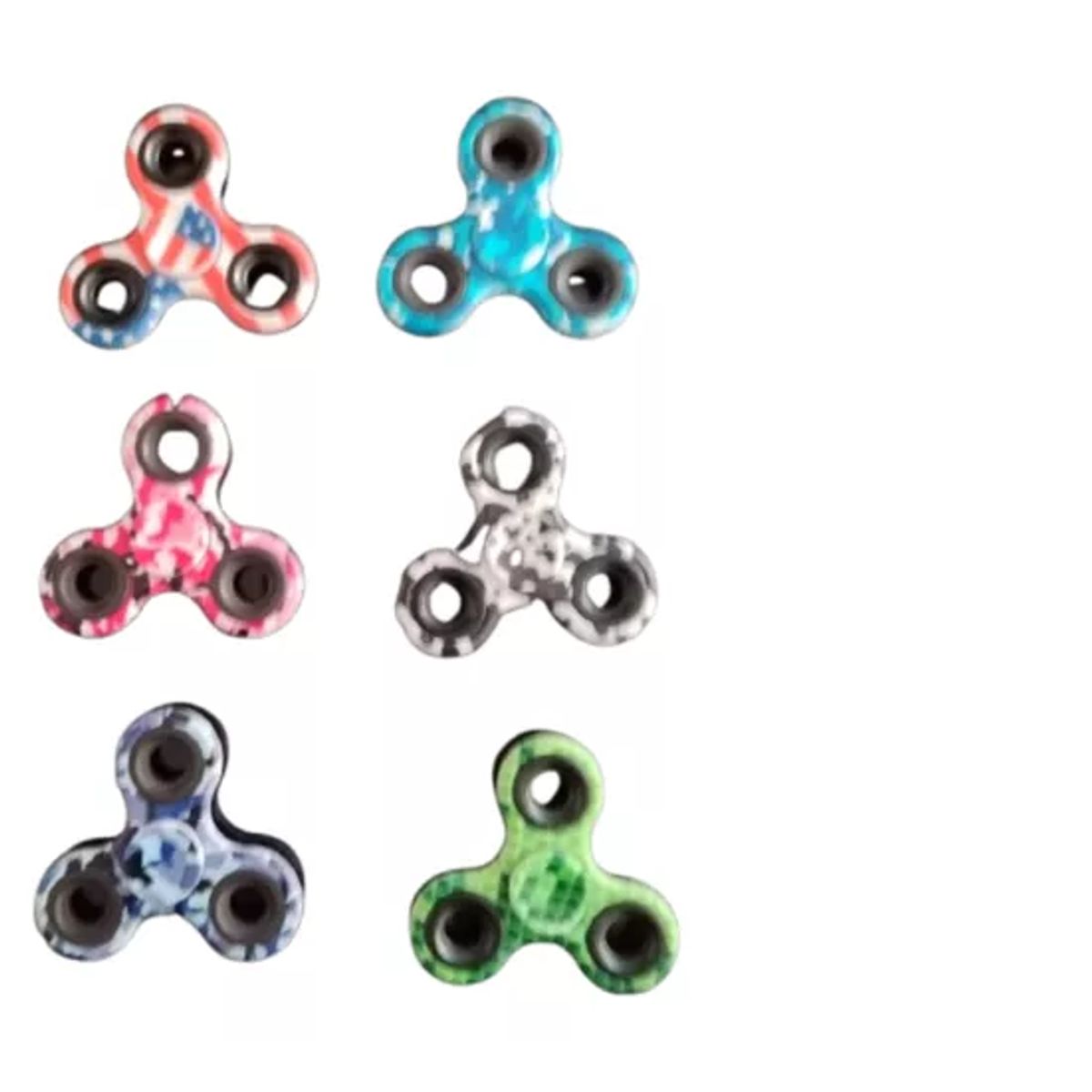 GENERICO - Pack 6 Fidget Spinner Anti Estrés Spinner Metalicos Flex Hoy