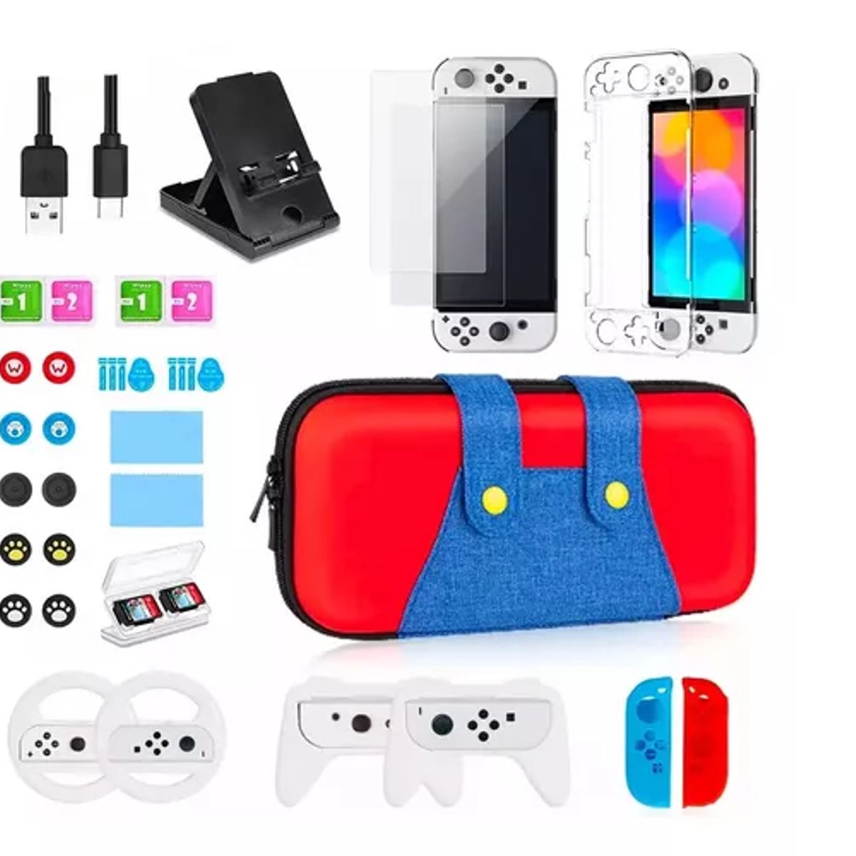 GENERICO - Estuche Protector Para Nintendo Switch Oled Pack 33 En 1