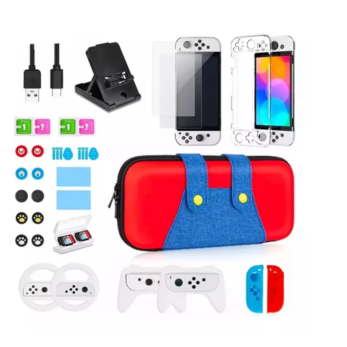 GENERICO - Estuche Protector Para Nintendo Switch Oled Pack 33 En 1