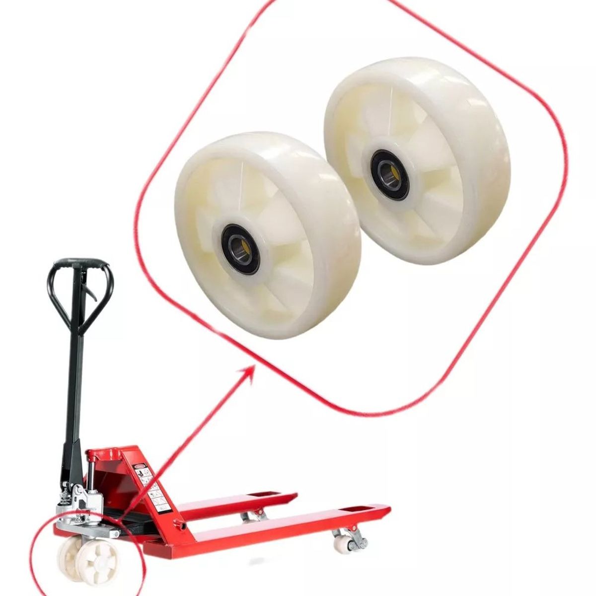 KUANGYE - Ruedas Transpaleta Patin Hidraulico De Nylon Carga Direccion