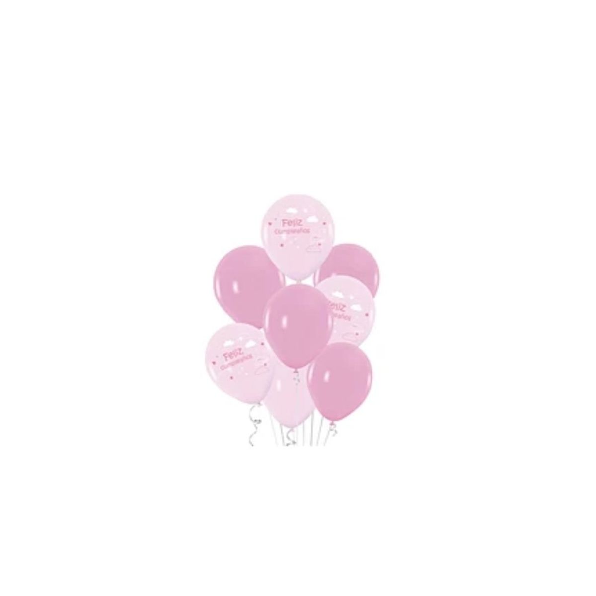 GENERICO - Set De Globos De Látex Nube Feliz Cumpleaños Rosa 8pcs