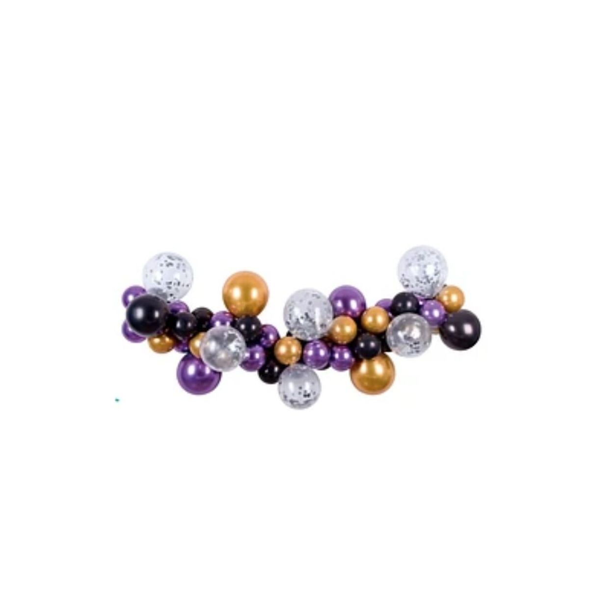 GENERICO - Set De Globos De Látex Morado y Negro 56pcs