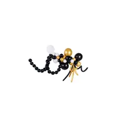 GENERICO - Set De Globos De Látex Dorado y Negro 76pcs