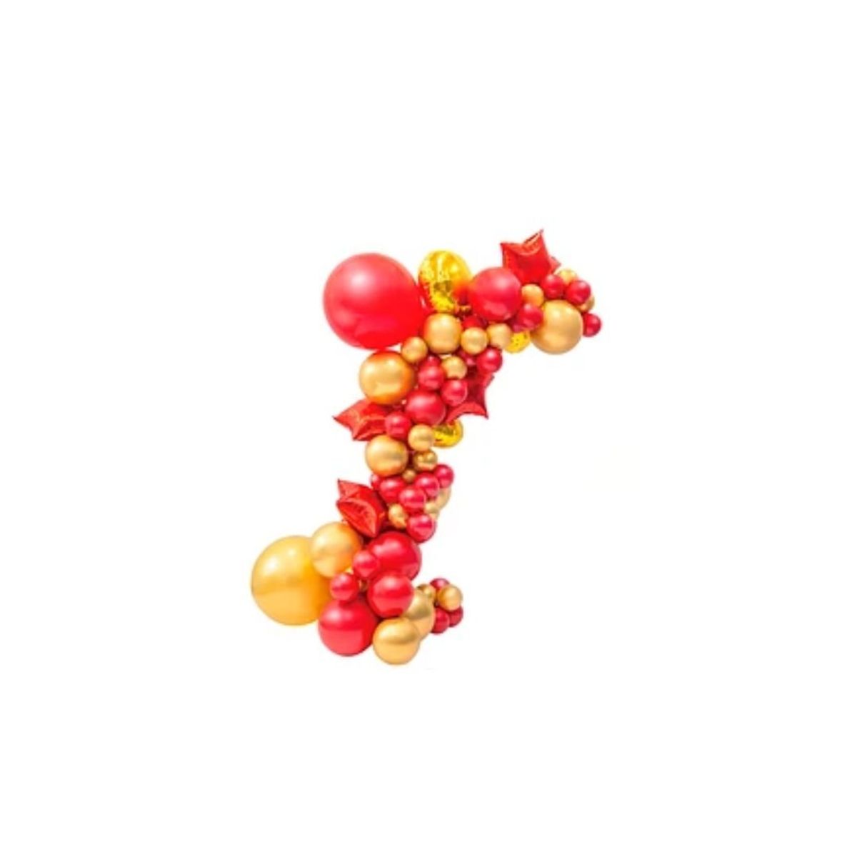 GENERICO - Set De Globos Látex Rojo-Dorado Con Estrellas 68pcs