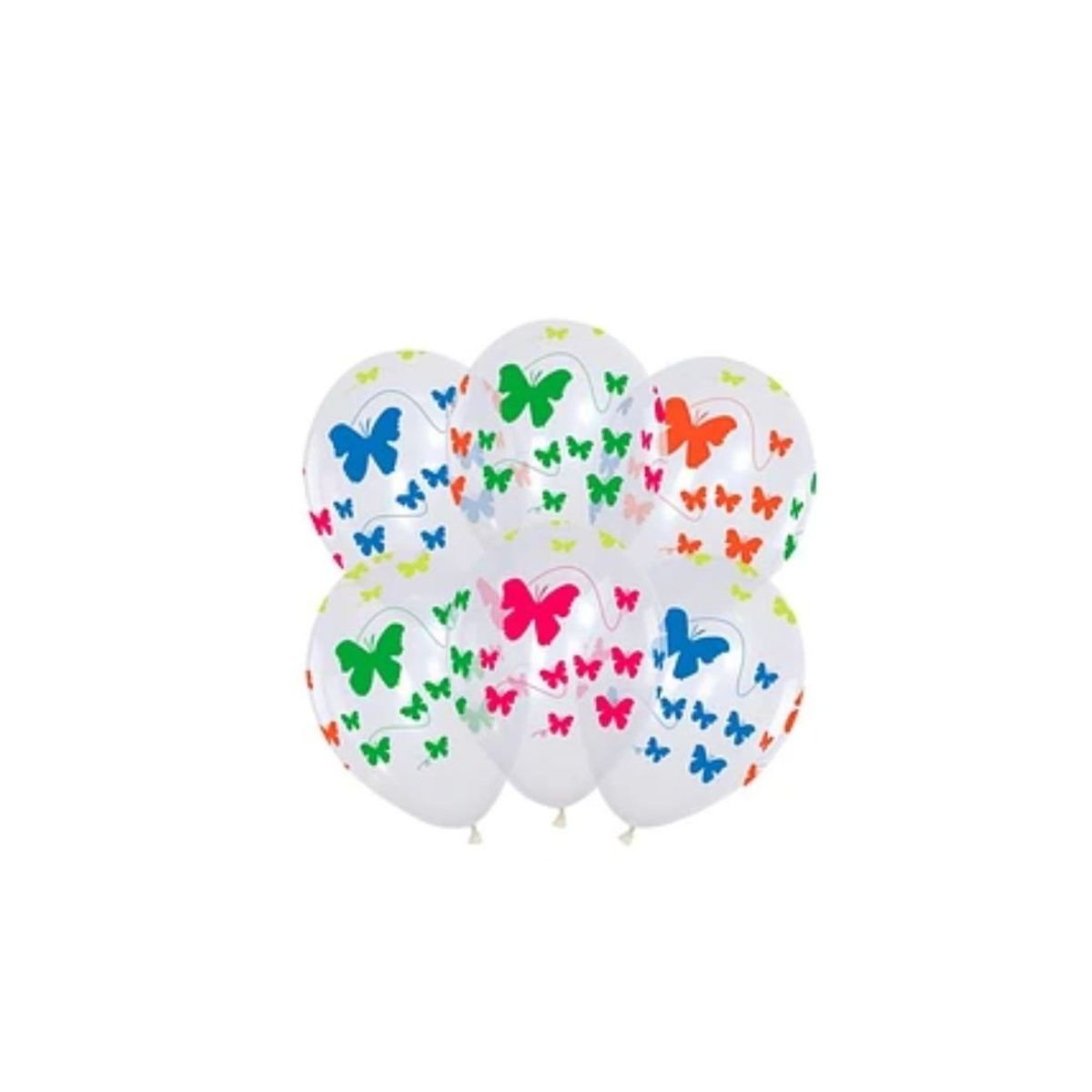 GENERICO - Set Globos Latex Con Estampado De Mariposas 6pcs