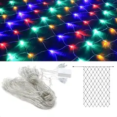 SUPERCENTER - Luces Malla 144 Led 2mx2m Cascada Luz Navidad Decoración