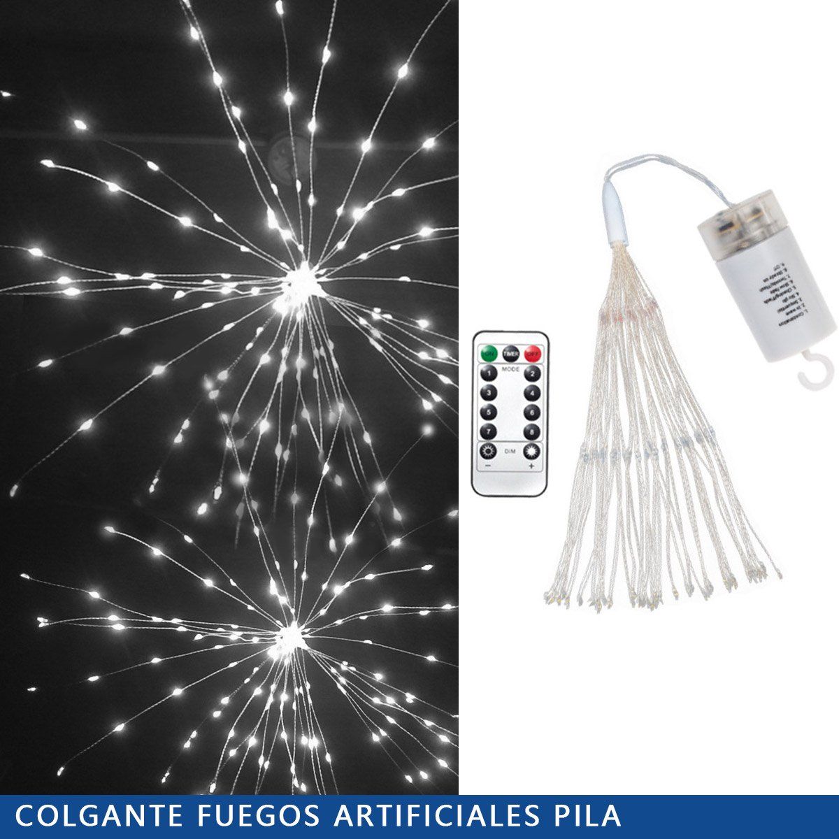 SUPERCENTER - Luces Led Navidad De Fuegos Artificiales Estrella Colgantes Blanco