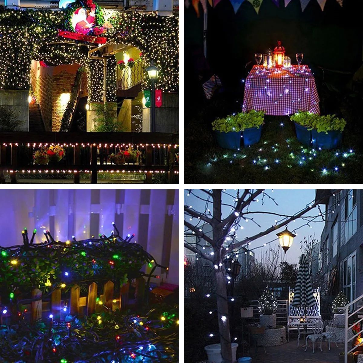 SUPERCENTER - Guirnalda Luces Solares Navidad Decoración 20metros 200 Led Coloreado Multicolor