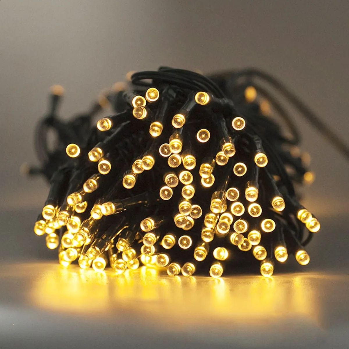 SUPERCENTER - Guirnalda Luces Solares Navidad Decoración 20metros 200 Led Amarillo