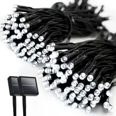 SUPERCENTER - Pack X2 Luces Guirnaldas Solares Navidad 100 Led 10 Metros Blanco