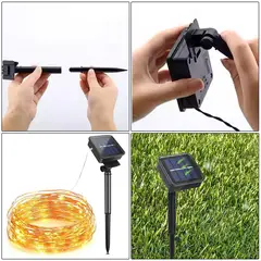 SUPERCENTER - Guirnalda Solar Alambre Hada Led Navideño Pack 2 X20m Cálida