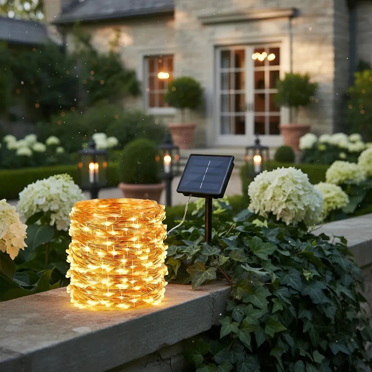 SUPERCENTER - Guirnalda De Alambre Leces De Cobre Navidad Solar 100l 12m Amarillo