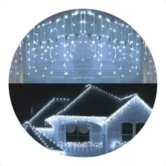 SUPERCENTER - Juego Luces Navidad Cascada 300 Led Cubre 10 Metros Boda Blanco