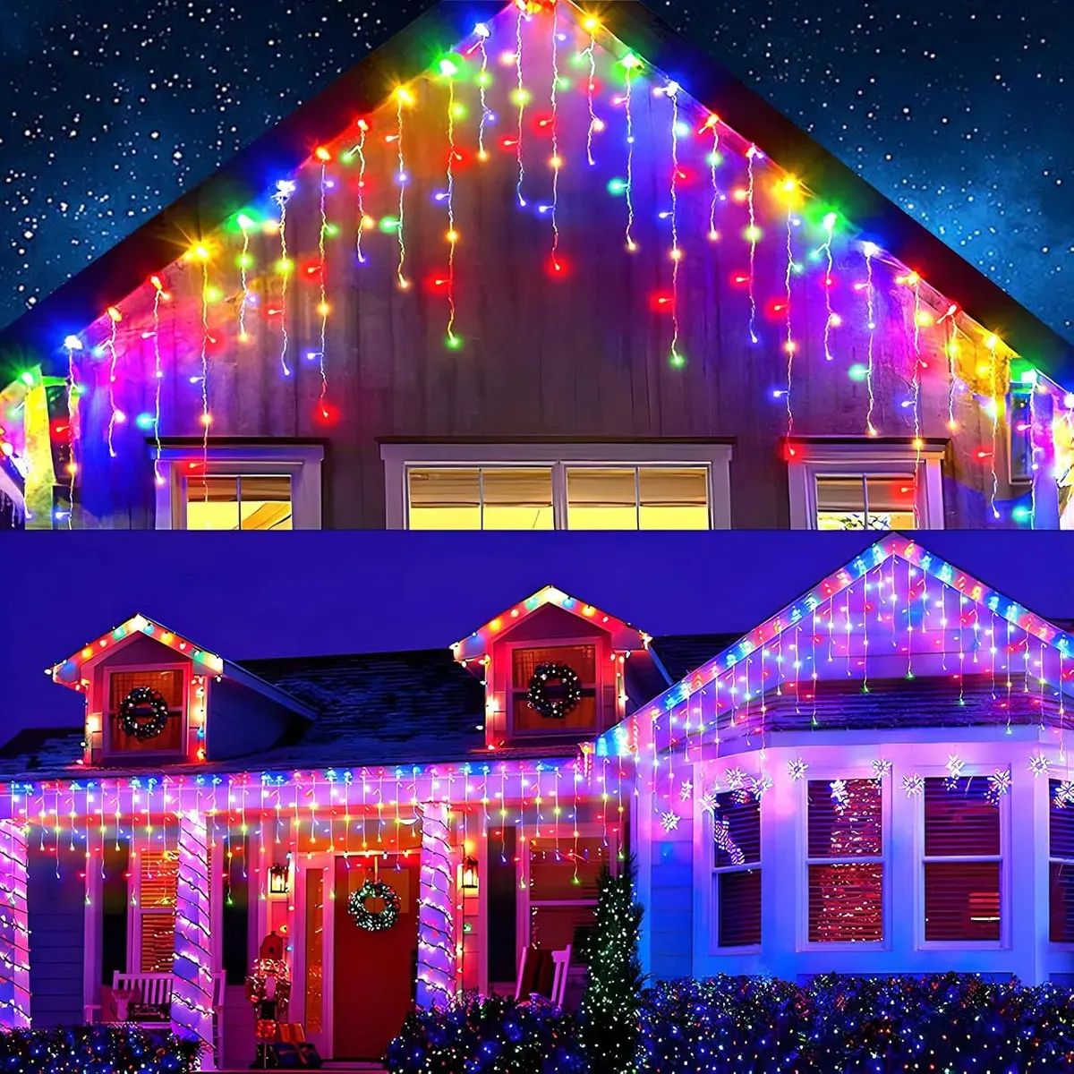 SUPERCENTER - Juego Luces Navidad Cascada 300 Led Cubre 10 Metros Boda coloreado