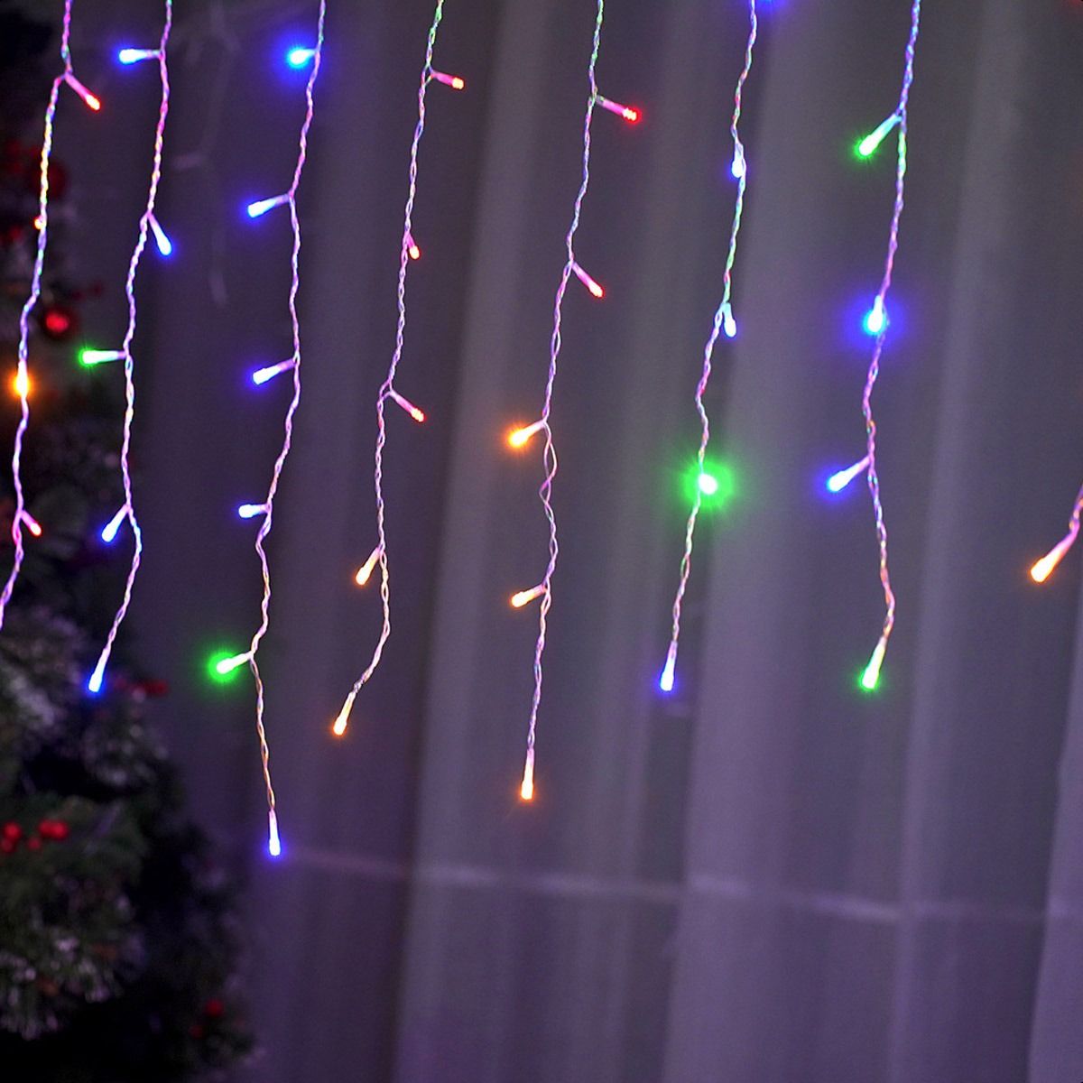 SUPERCENTER - Juego Luces Navidad Cascada 300 Led Cubre 10 Metros Boda coloreado