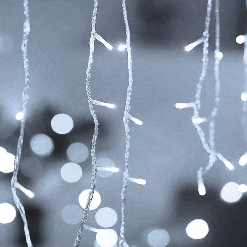 SUPERCENTER - Cascada Luces Navideña Guirnalda Luces Cortina Navidad 200l Blanco