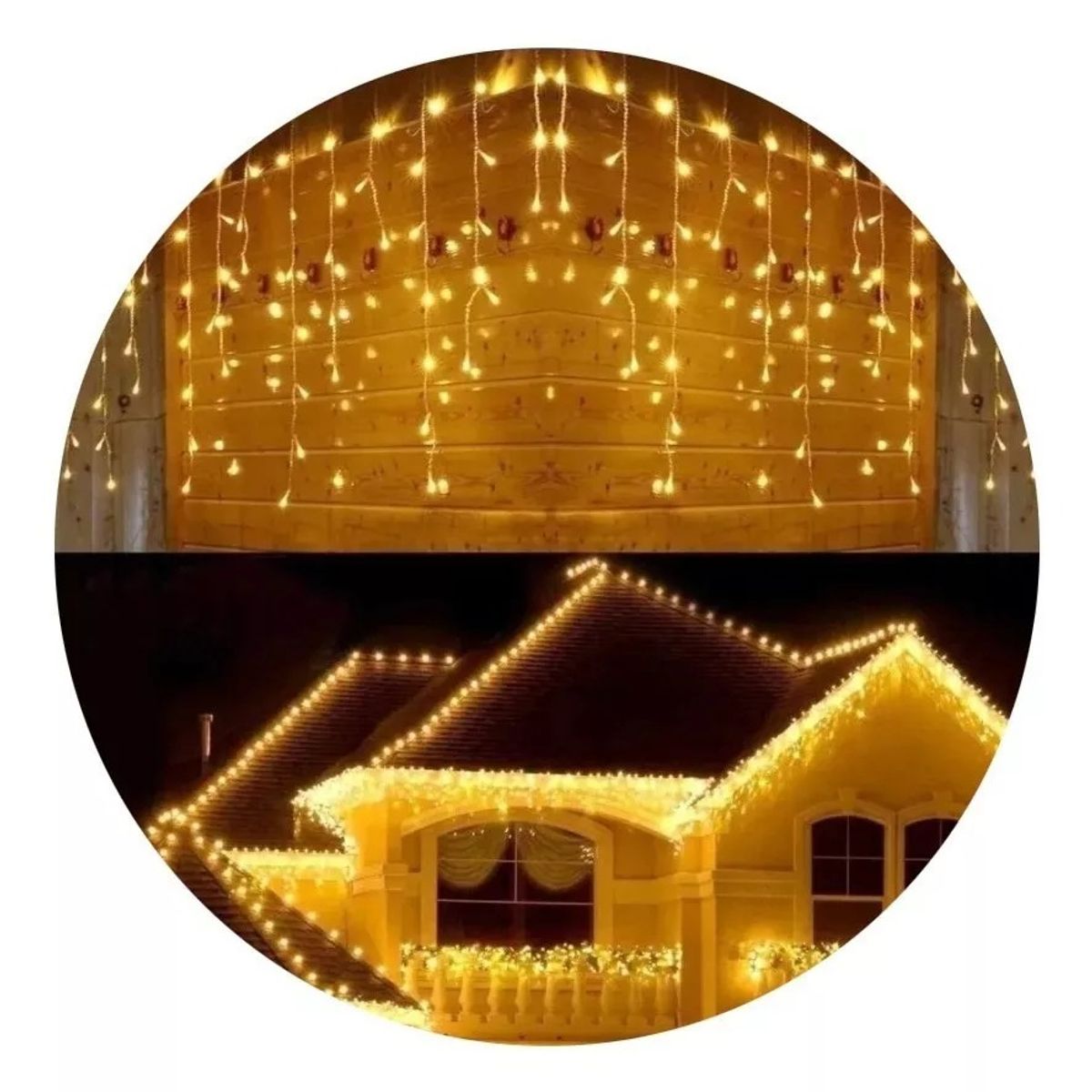 SUPERCENTER - Juego Luces Navidad Cascada 300 Led Cubre 10 Metros Boda Amarillo