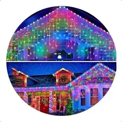 SUPERCENTER - Luces Cascada Navideña Guirnalda Led Cortina Navidad 100l 3m Coloreado