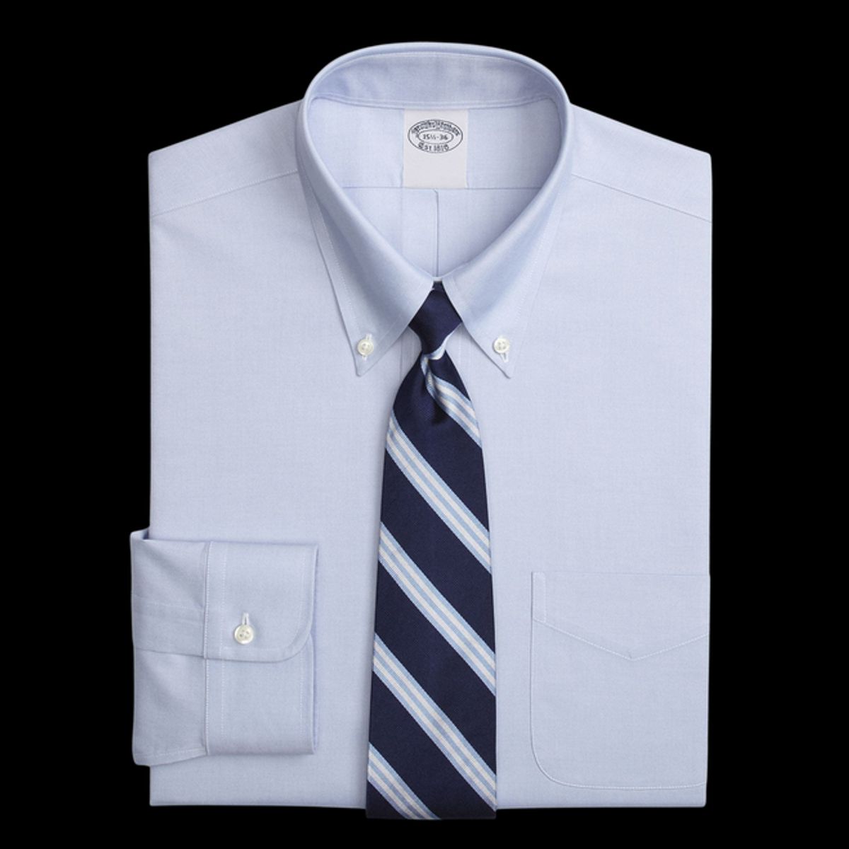 BROOKS BROTHERS - Camisa Pinpoint Slim Non-Iron Hombre Azul